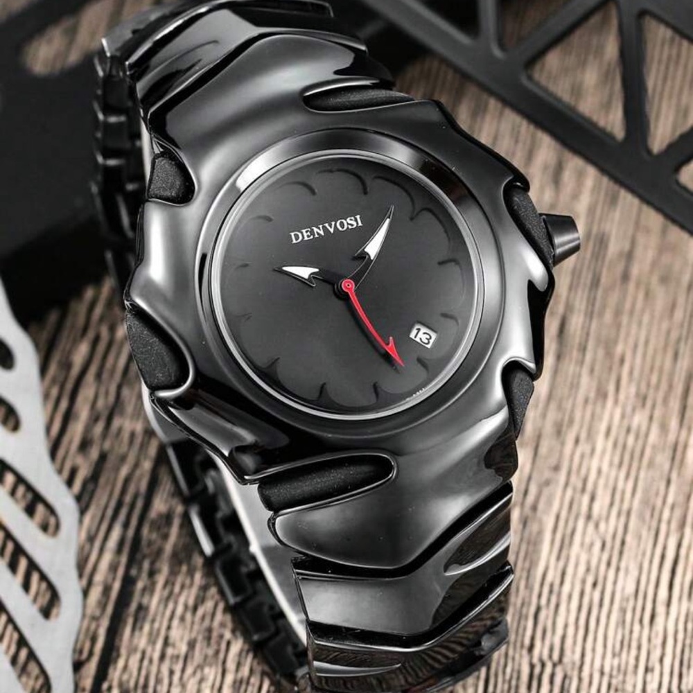 1pc Men's Blade-Shaped High-End Retro, Waterproof Luminous Wrist Watch